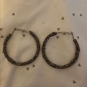 sparkly black earrings